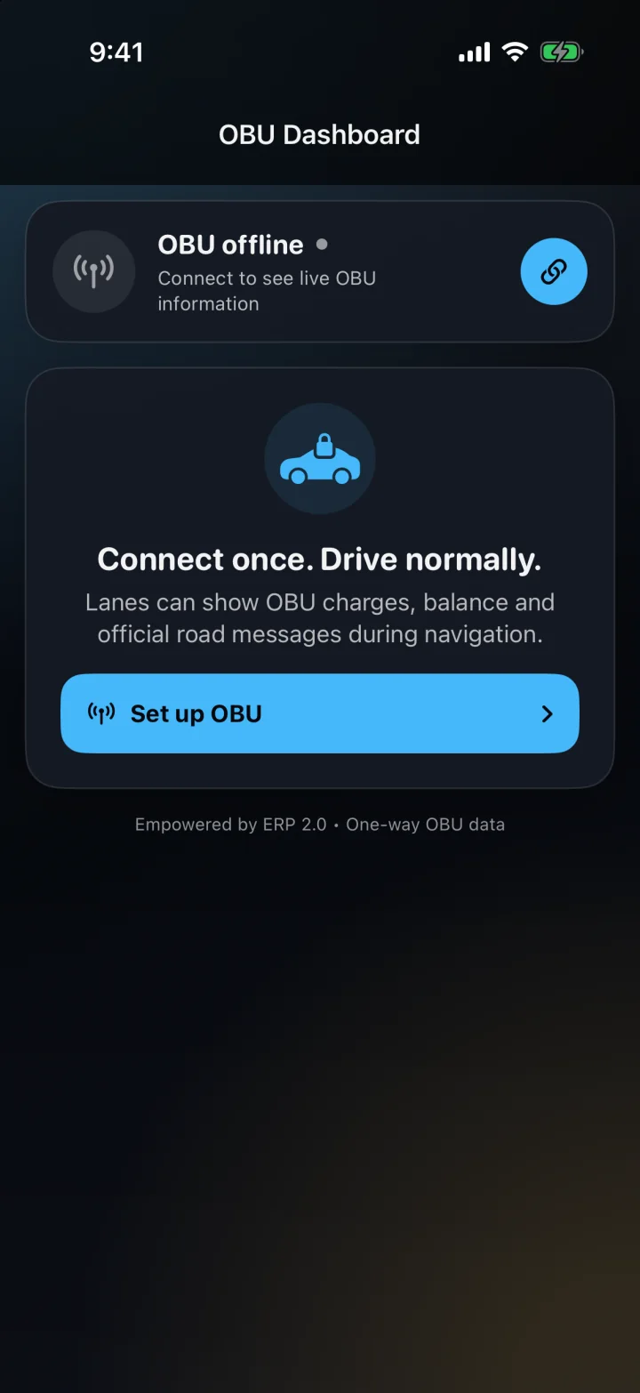 Lanes On-Board Unit setup dashboard
